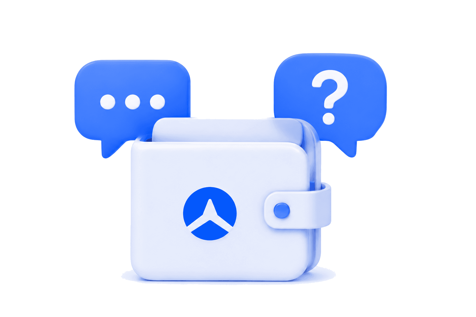 Support — wallet with chat bubbles