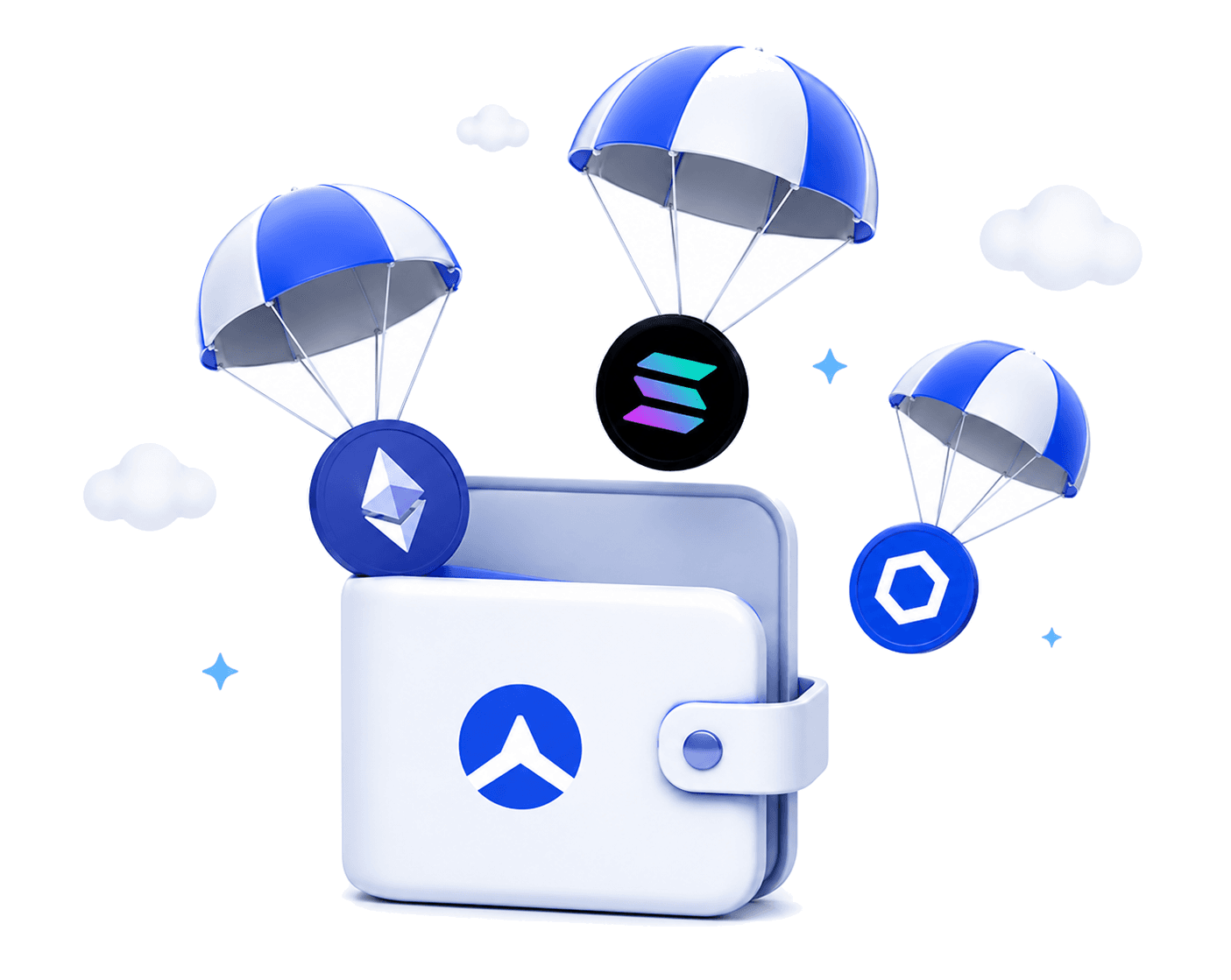 Wallet catching crypto airdrops